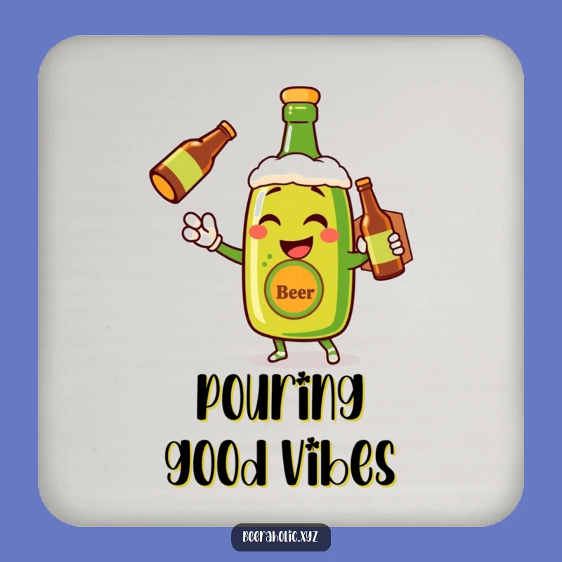 Funny Beer Bottle Wink Coaster - Cheerful Delivery Set for Party Tables