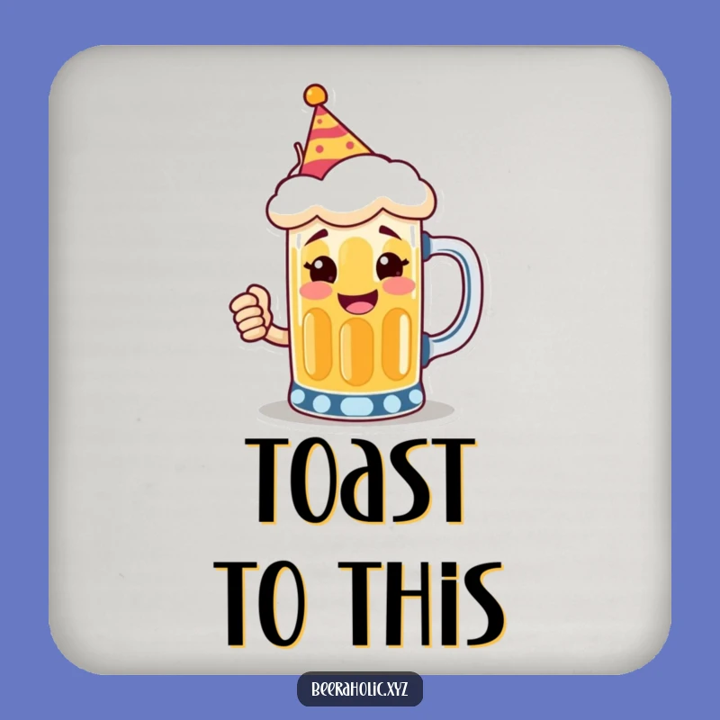 Funny Beer Mug Party Coaster Set: Smiling Toaster Protection, Hilarious Table Decor