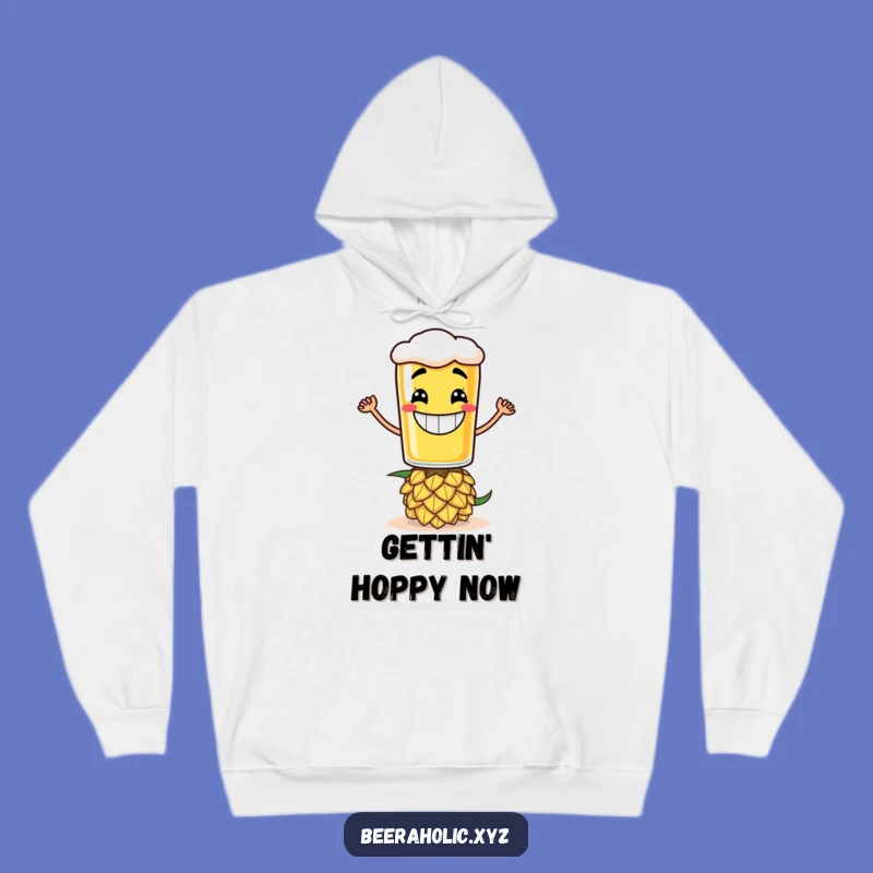 Funny Beer Glass Hop Hoodie - Cozy Grinning Balance Gift for Chill Nights