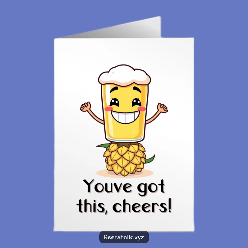 Free Printable Congrats Card: Beer Glass Cheers to Success - Downloadable