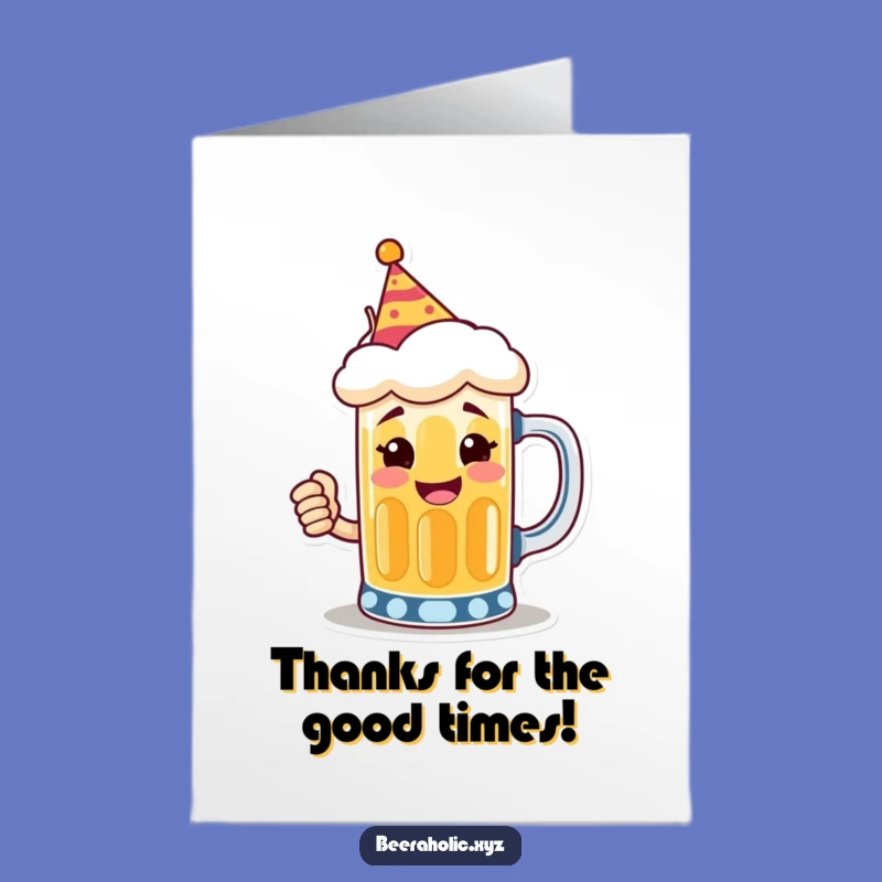 Free Printable Thank You Card: Beer Mug Offers Thanks Funny Downloadable